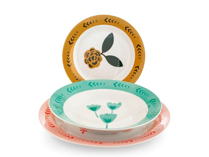 SERVIZIO TAVOLA 18 PZ PORCELLANA ALA SOFT BLOOM - H&H