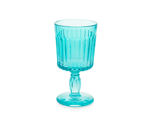 CONFEZIONE DA 6 CALICI VETRO ATENA AZZURRO 26 CL - H&H
