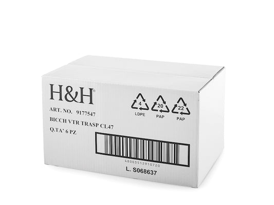 CONFEZIONE DA 6 BICCHIERI VETRO VENUS TRASPARENTE 47 CL - H&H