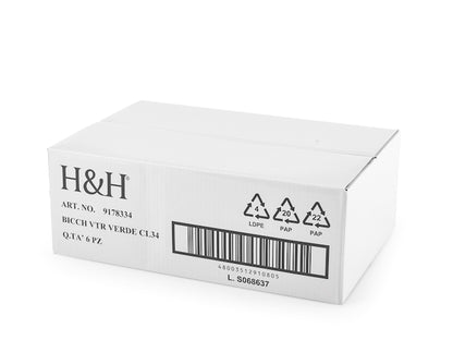 CONFEZIONE DA 6 BICCHIERI VETRO MARGARET VERDE 34 CL - H&H