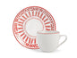CONFEZIONE DA 6 TAZZE CAFFE' PORCELLANA VOYAGE ROSSO - H&H