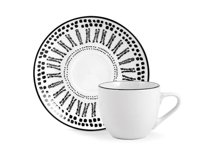 CONFEZIONE DA 6 TAZZE CAFFE' PORCELLANA VOYAGE NERO - H&H