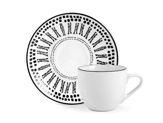 CONFEZIONE DA 6 TAZZE CAFFE' PORCELLANA VOYAGE NERO - H&H