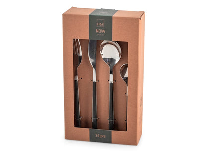 SERVIZIO POSATE 24 PZ INOX NOVA NERO - H&H