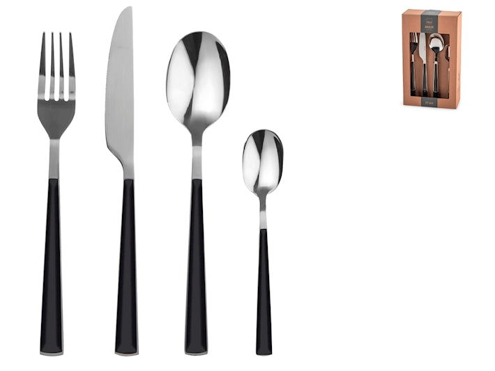 SERVIZIO POSATE 24 PZ INOX ARBOR NERO - H&H