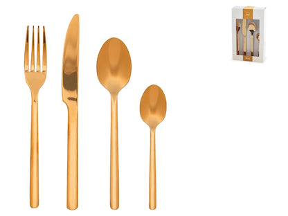 SERVIZIO POSATE 24 PZ INOX AURUM ORO - H&H