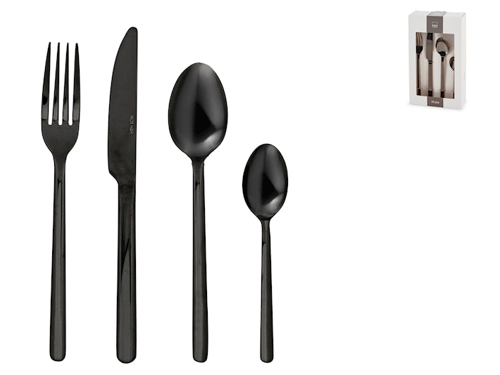 SERVIZIO POSATE 24 PZ INOX AURUM NERO - H&H