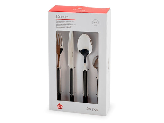 SERVIZIO POSATE 24 PZ INOX DOMO NERO - HOME