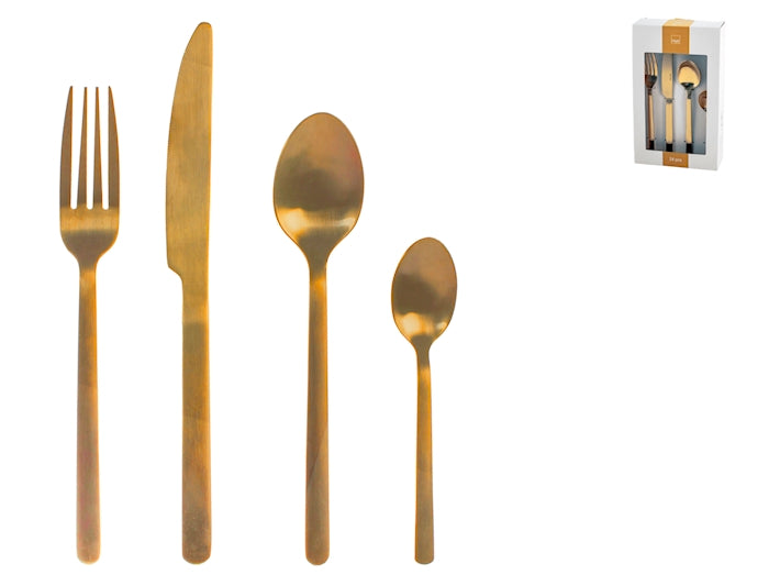 SERVIZIO POSATE 24 PZ INOX PULSE ORO - H&H