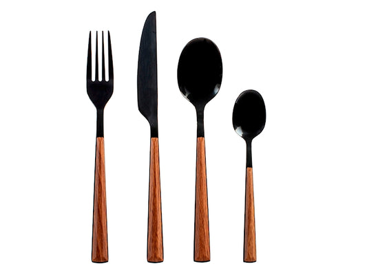 SERVIZIO POSATE 24 PZ INOX SYLVA NERO - H&H