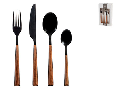 SERVIZIO POSATE 24 PZ INOX SYLVA NERO - H&H