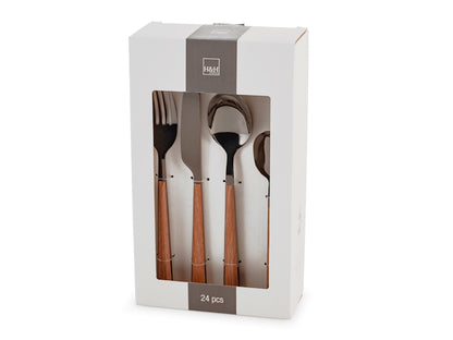 SERVIZIO POSATE 24 PZ INOX SYLVA NERO - H&H