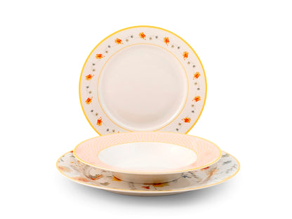 SERVIZIO TAVOLA 18 PZ NEW BONE CHINA AMELIE - H&H