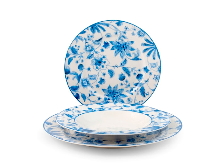 SERVIZIO TAVOLA 18 PZ NEW BONE CHINA BLUE ARBOR - H&H