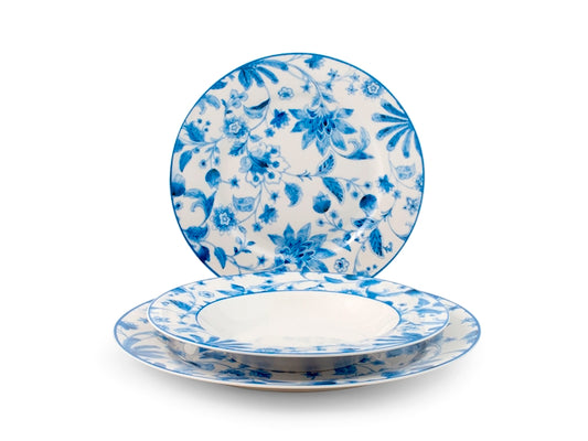 SERVIZIO TAVOLA 18 PZ NEW BONE CHINA BLUE ARBOR - H&H