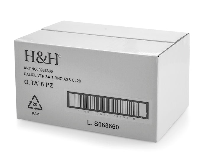 CONFEZIONE DA 6 CALICI VETRO SATURNO 28 CL - H&H