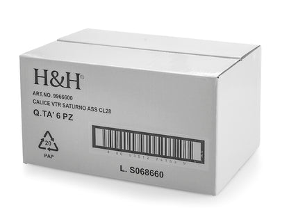 CONFEZIONE DA 6 CALICI VETRO SATURNO 28 CL - H&H