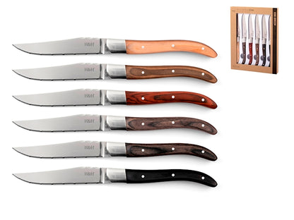 CONFEZIONE DA 6 COLTELLI STEAK ACCIAIO INOX - H&H